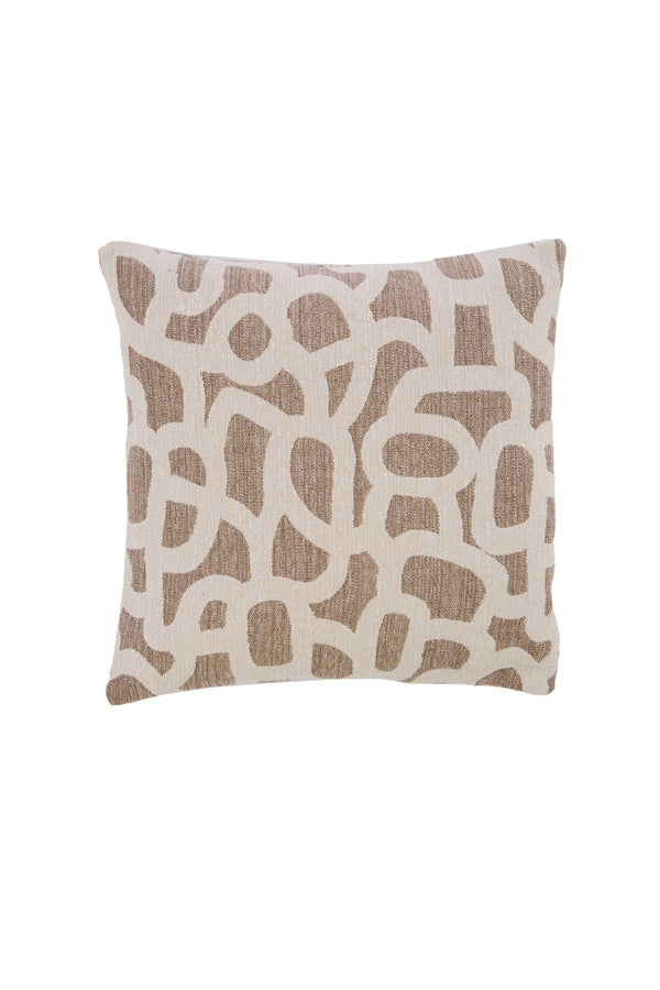 Cushion 45x45 cm ALPENA taupe+beige feather filled