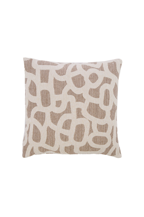 Cushion 45x45 cm ALPENA taupe+beige feather filled