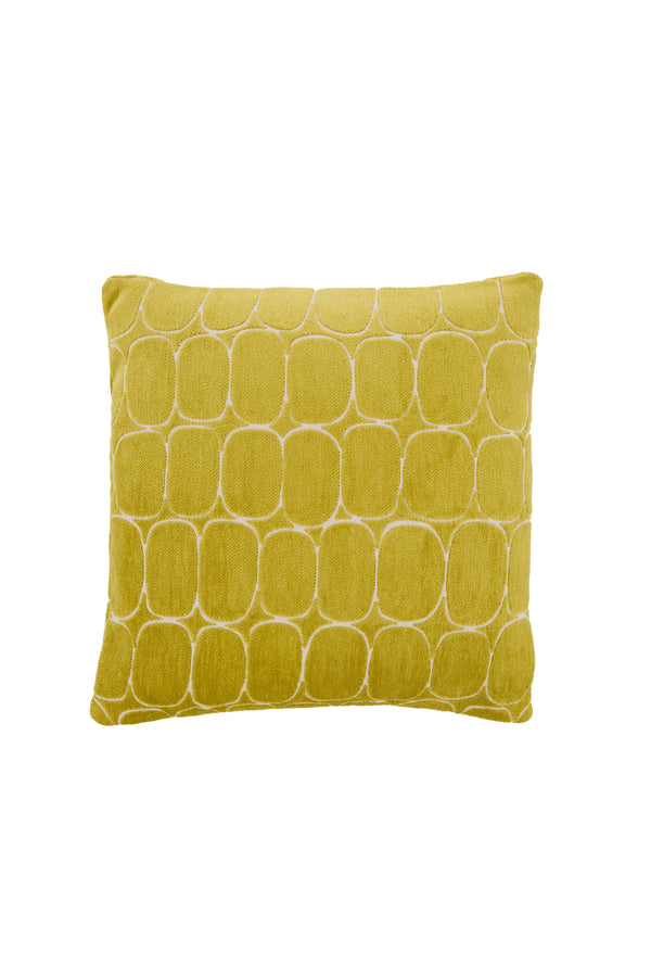 Cushion 45x45 cm DOTHAN lime green+cream feather filled