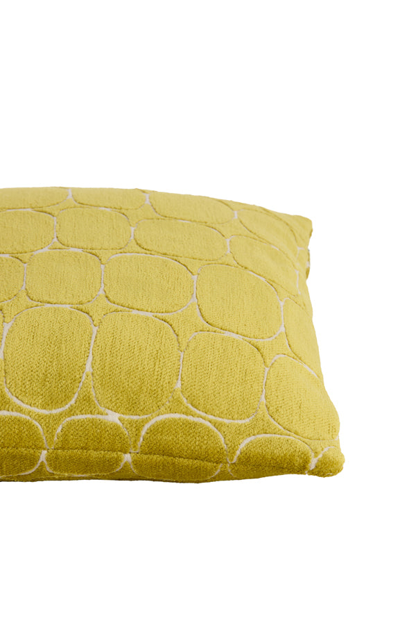 Cushion 45x45 cm DOTHAN lime green+cream feather filled
