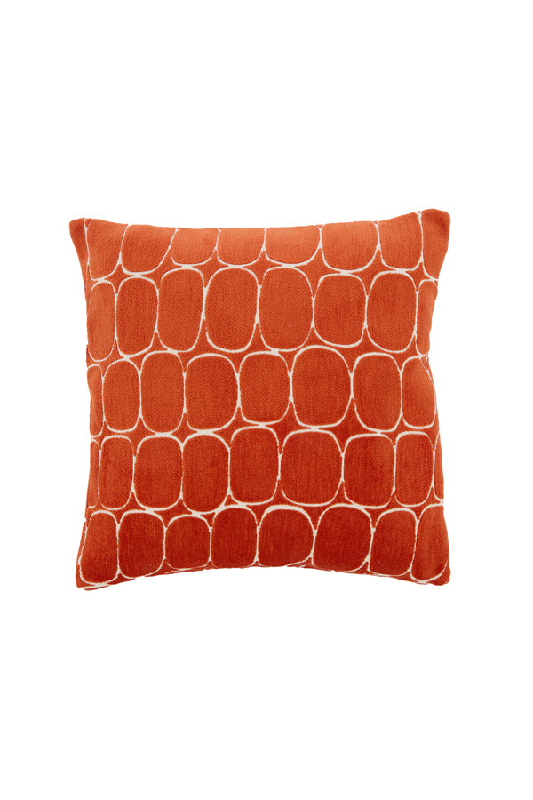 Cushion 45x45 cm DOTHAN terra+cream feather filled