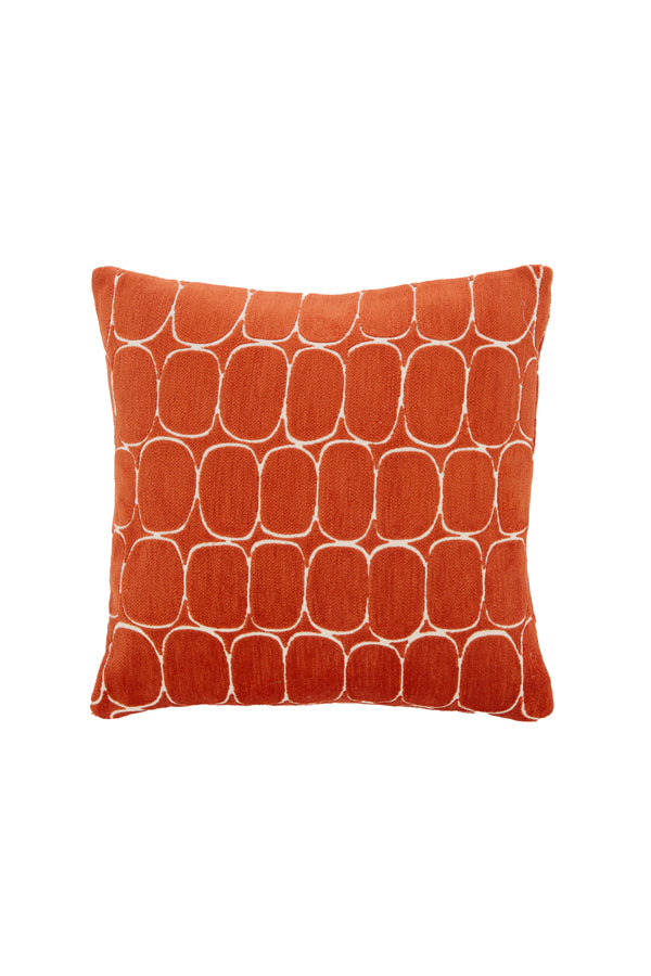 Cushion 45x45 cm DOTHAN terra+cream feather filled