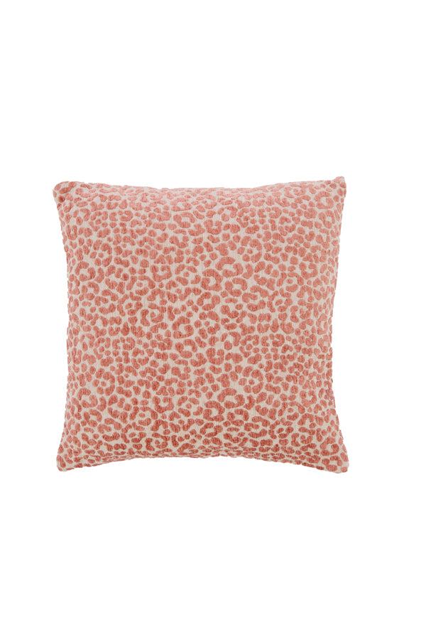 Cushion 45x45 cm SAFFORD sand+coral feather filled