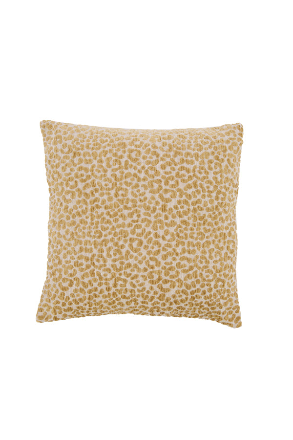 Cushion 45x45 cm SAFFORD sand+ocher yellow feather filled