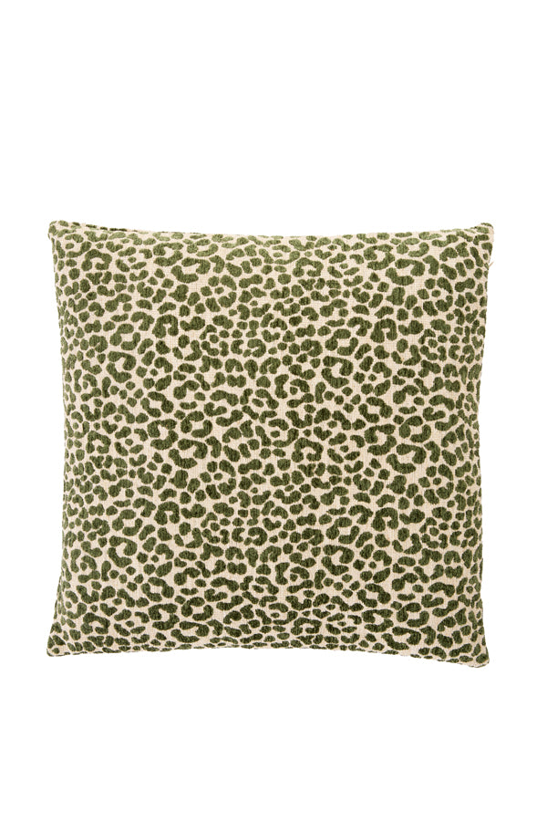 Cushion 45x45 cm SAFFORD sand+green feather filled