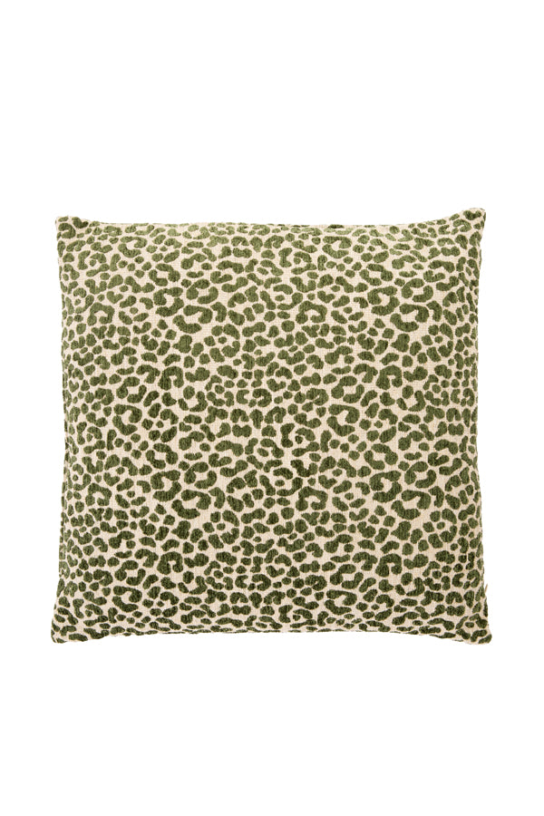 Cushion 45x45 cm SAFFORD sand+green feather filled