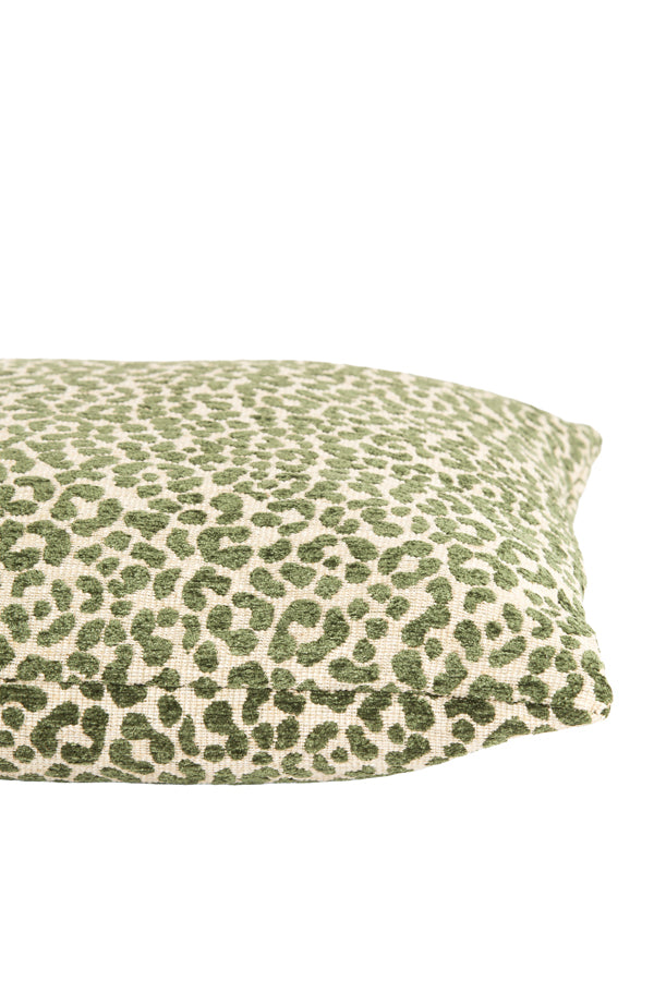 Cushion 45x45 cm SAFFORD sand+green feather filled