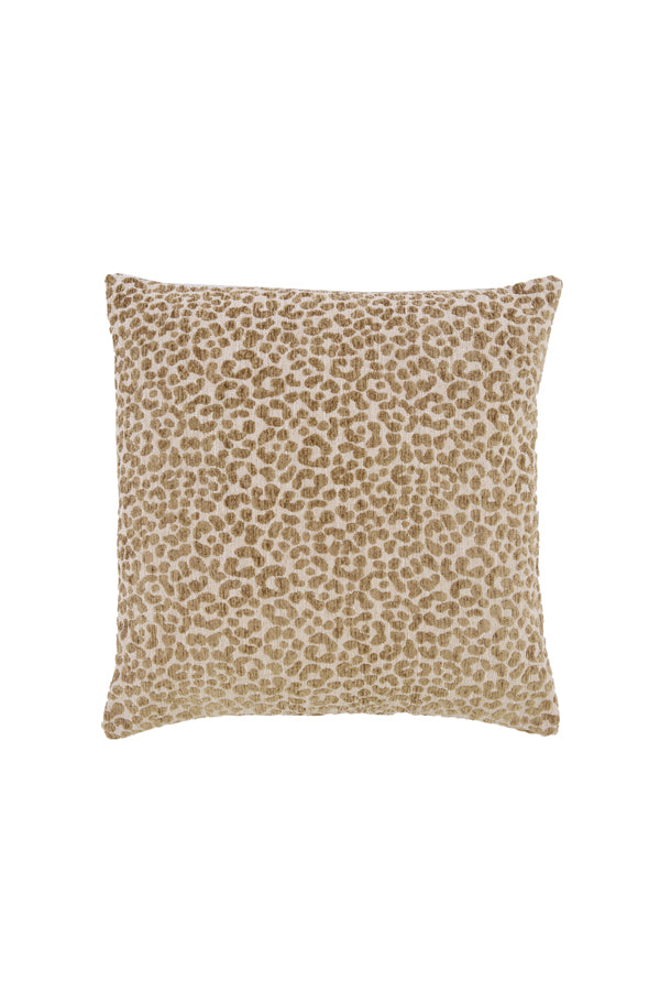 Cushion 45x45 cm SAFFORD sand+olive green feather filled