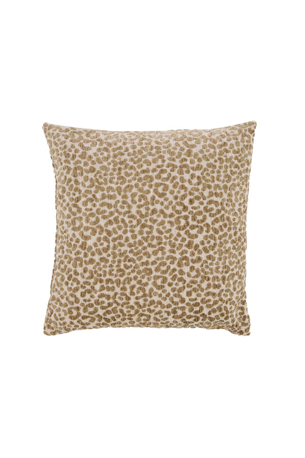 Cushion 45x45 cm SAFFORD sand+olive green feather filled