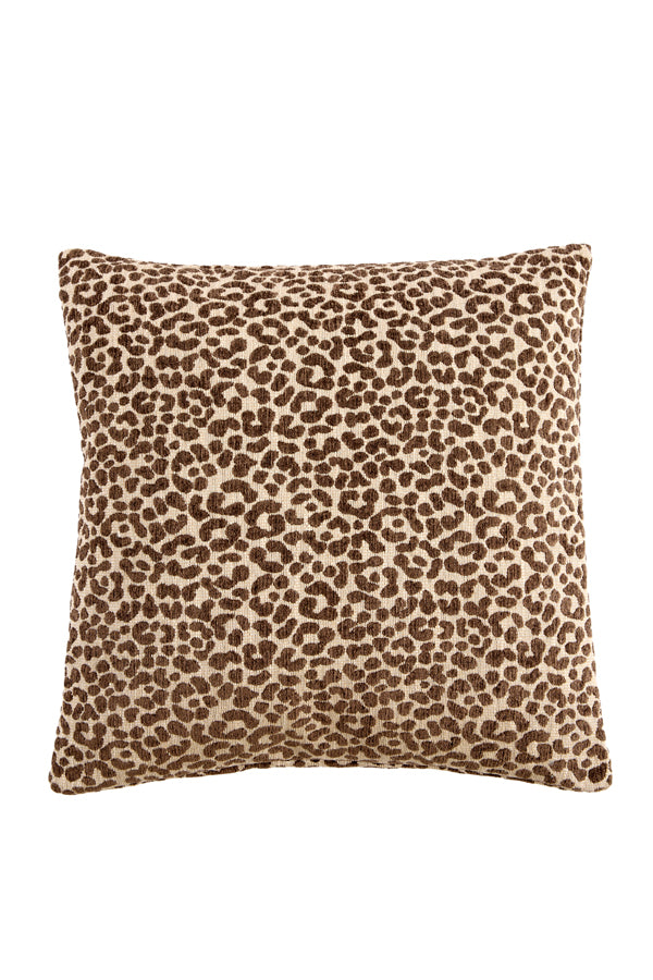 Cushion 45x45 cm SAFFORD sand+brown feather filled