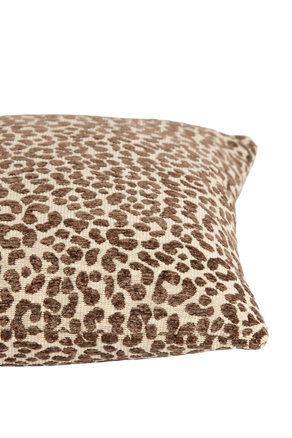 Cushion 45x45 cm SAFFORD sand+brown feather filled