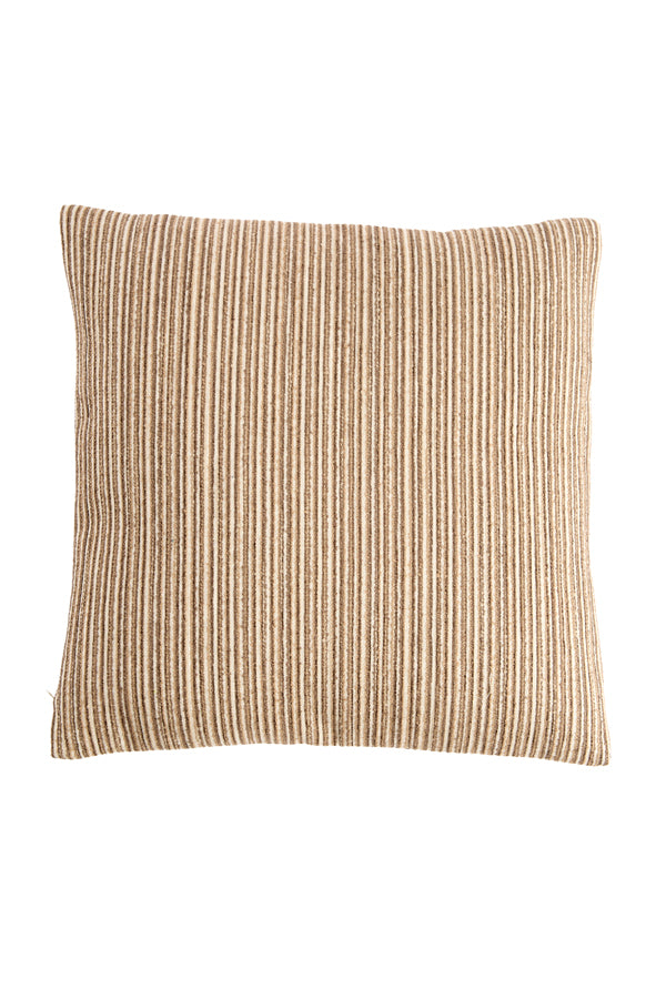 Cushion 45x45 cm HAYDEN cream+dark brown feather filled