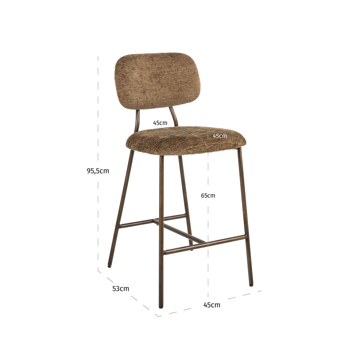 Counter stool Xenia brandy fusion fire retardant (Set of 2)