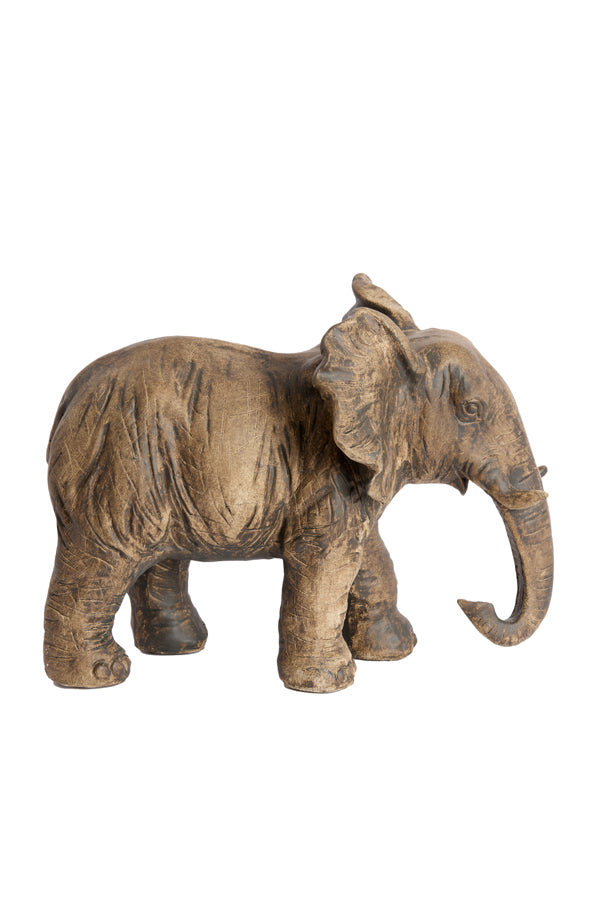 Ornament 30,5x18,5x24 cm ELEPHANT antique dark brown