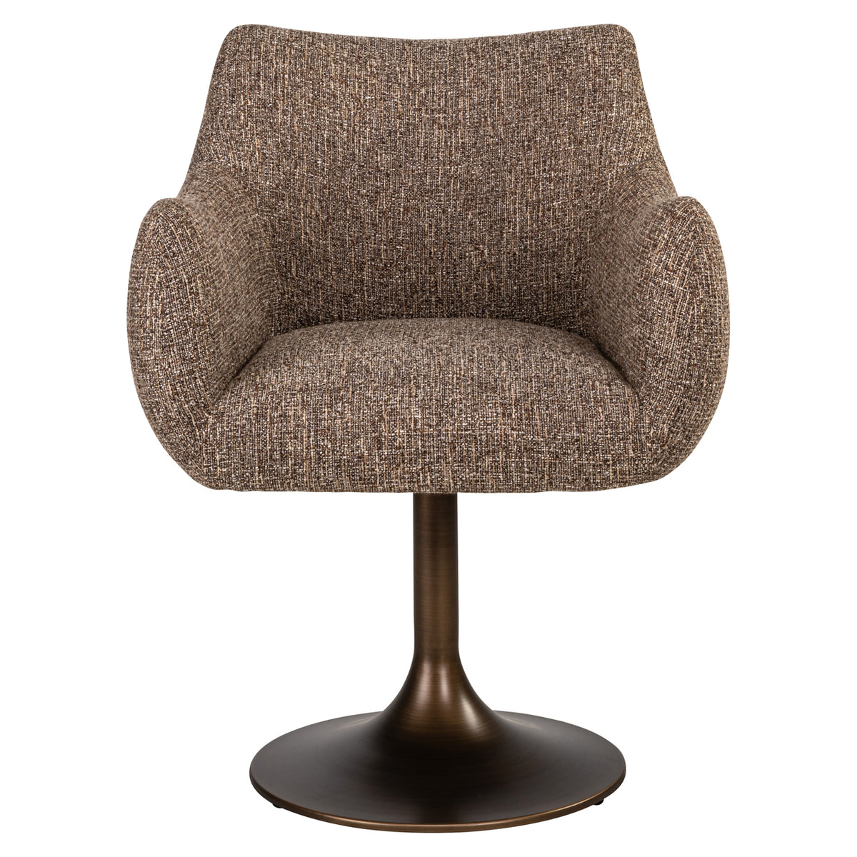 Dining chair Aldo brown tweed swivel