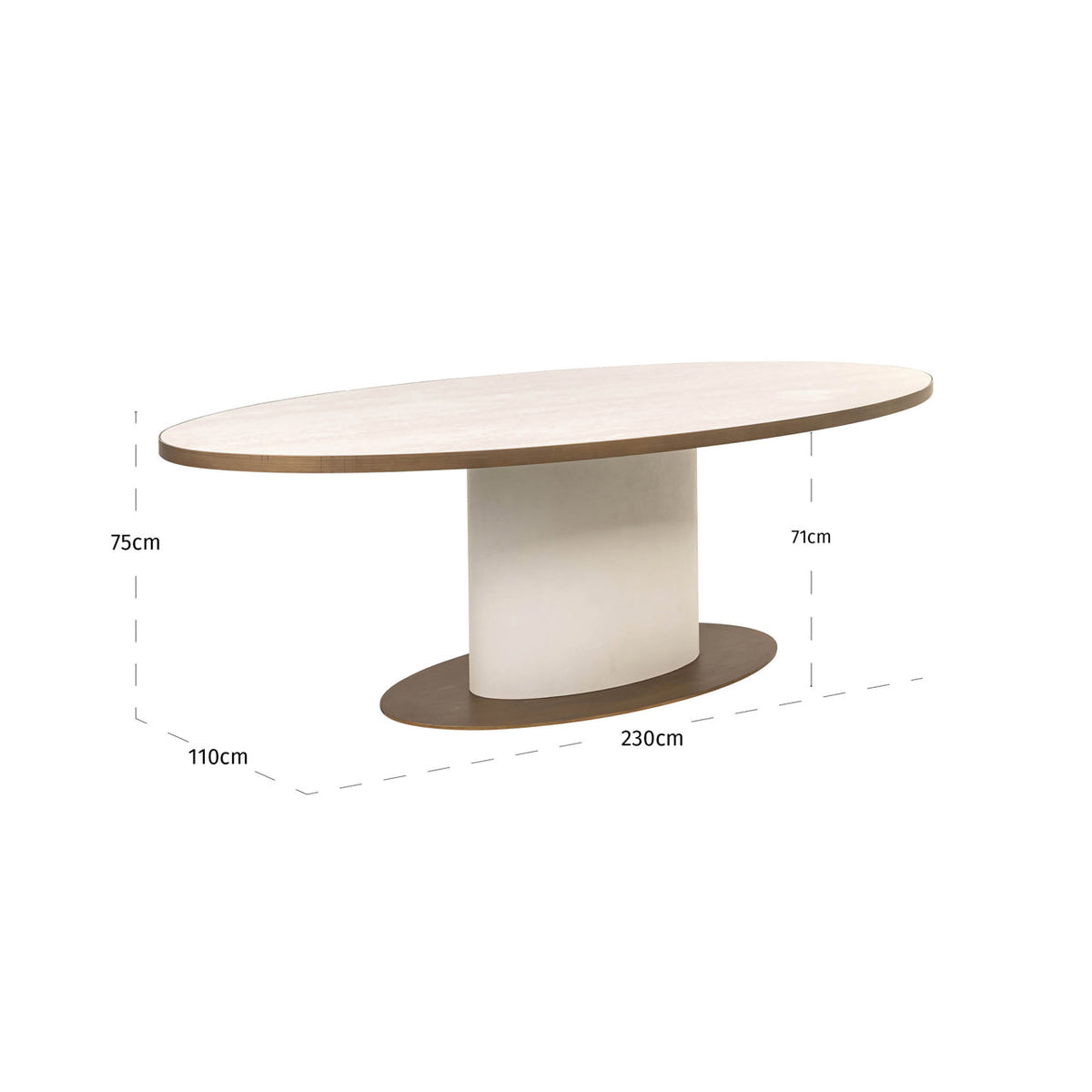 Dining table Tivoli white oval 230