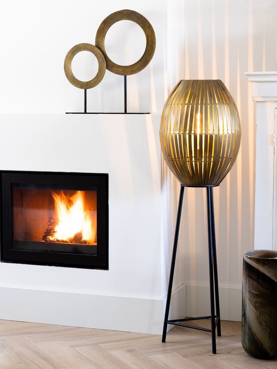 Ornament on base 35x10x56 cm WAIWO raw ant bronze-matt black