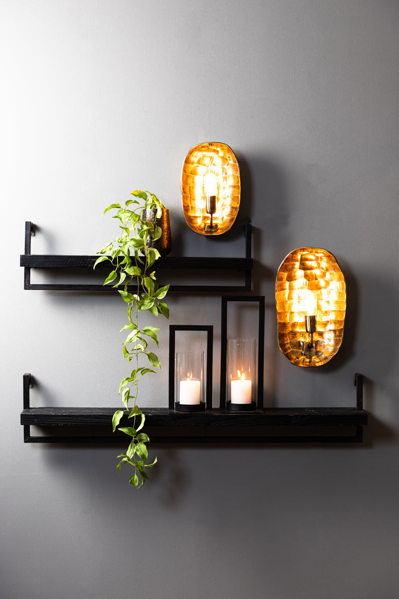 Wall shelf 80x15x24 cm MADDISON wood matt black