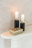 Candle holder Caya black/gold large