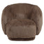 Lounge chair Negreslo brown fluffy swivel