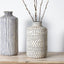 Atouk Textured Natural and Black Stoneware Vase