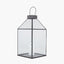 Antique Brass Metal & Glass Square Lantern