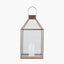 Shiny Brass Metal & Glass Square Lantern