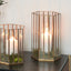 Shiny Brass Metal & Glass Hexagonal Lantern Large