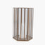 Shiny Brass Metal & Glass Hexagonal Lantern Large