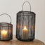 Matt Black Mesh Metal Round Lantern Large