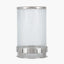 Silver Metal and Clear Textured Glass Tall Hurricane