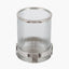 Silver Metal and Clear Textured Glass Hurricane