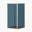 Smoked Glass and Brass Metal Medium Square Hurricane