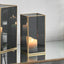 Smoked Glass and Brass Metal Medium Square Hurricane