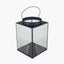 Matt Black Metal and Glass Large Square Lantern