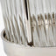 Silver Metal and Clear Textured Glass Large Hurricane