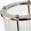 Silver Metal and Clear Textured Glass Large Hurricane
