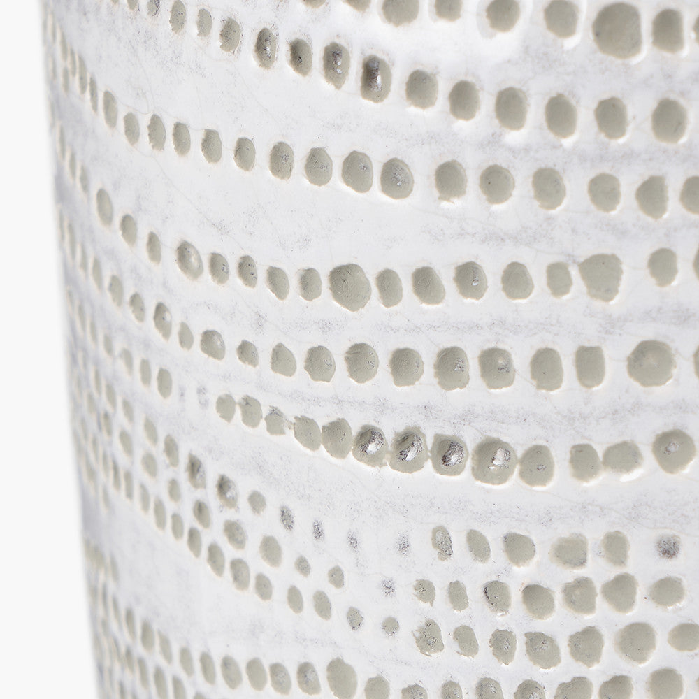 Alina White Dot Design Small Stoneware Vase