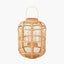 Natural Bamboo and Glass Lantern Large