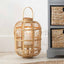 Natural Bamboo and Glass Lantern Small
