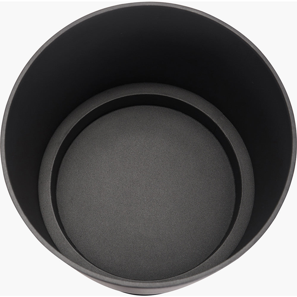 S/2 Graphite Metal Circular Planters