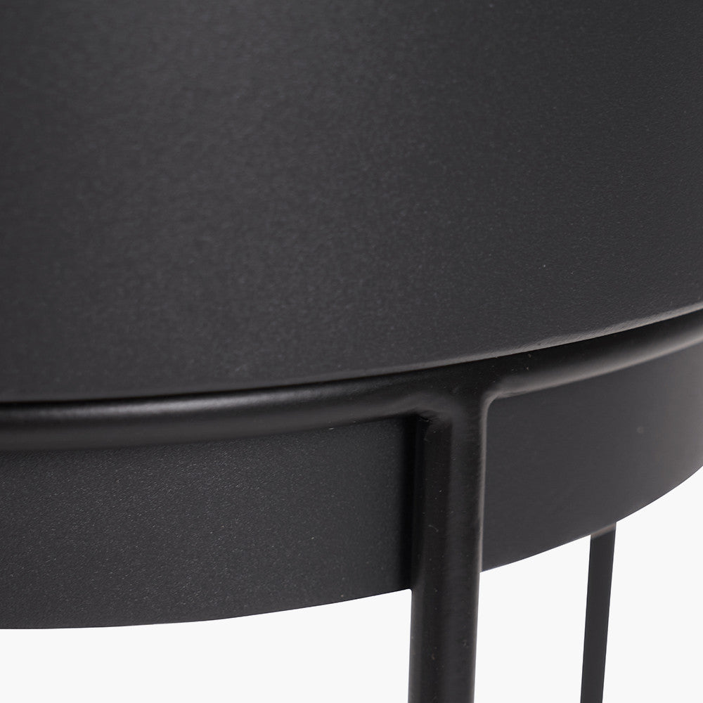 S/2 Graphite Metal Circular Planters