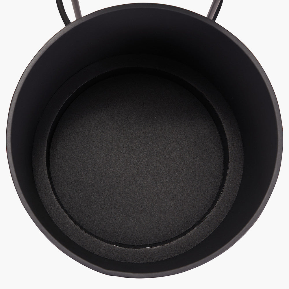 S/2 Graphite Metal Circular Planters