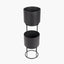 S/2 Graphite Metal Circular Planters