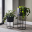S/2 Graphite Metal Circular Planters