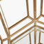 Shiny Brass Metal and Glass Hexagon Wide Lantern