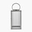 Silver Metal and Ribbed Glass Lantern Large