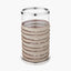 Silver Metal, Clear Glass and Grey Plaited Leather Hurricane Large