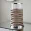 Silver Metal, Clear Glass and Grey Plaited Leather Hurricane Large