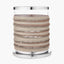 Silver Metal, Clear Glass and Grey Plaited Leather Hurricane Small